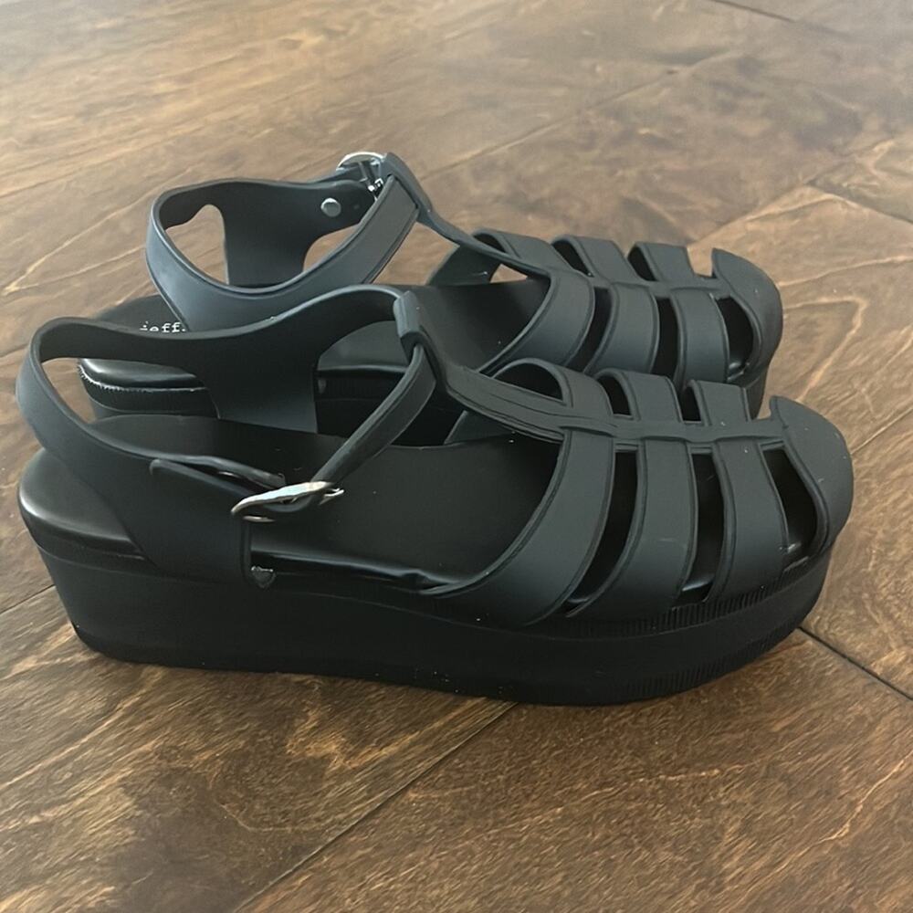 NWOT Jeffrey Campbell Candied Black Rubber Platform Sandals size 9 - Picture 3 of 10